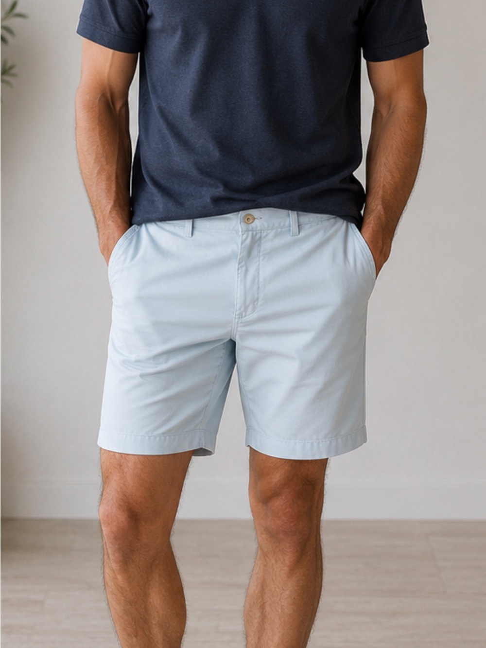 Polo by Ralph Lauren Light Blue Flat-Front Chino‎ Shorts